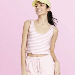 Crop NWT Stoney Clover Lane x Target Collab Pink and White Striped Shirt Size 1X